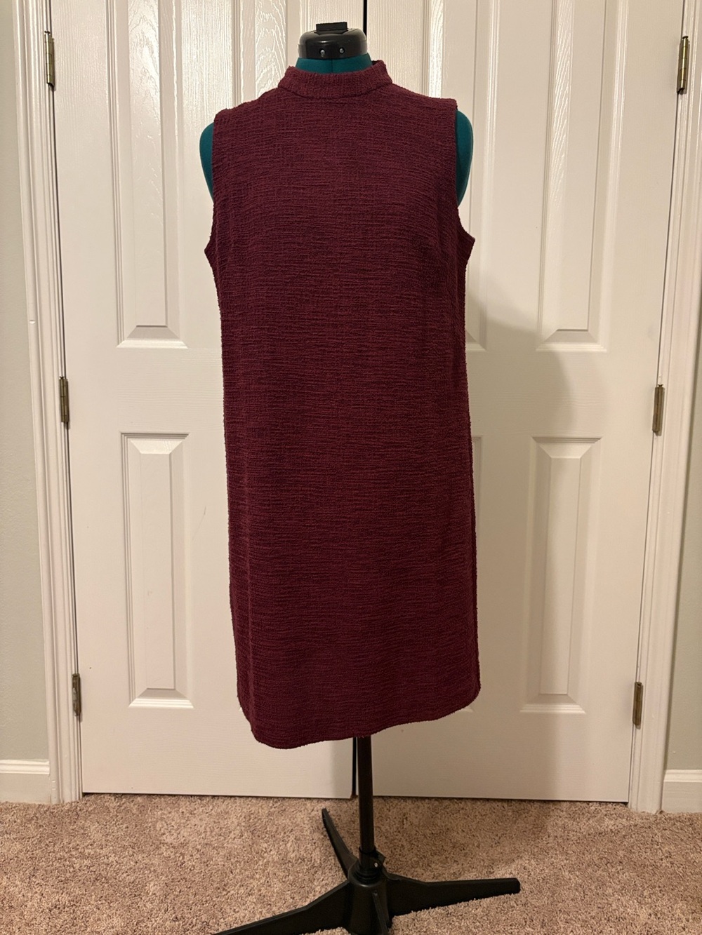 Ann Taylor Mini Dress in Burgundy Knit